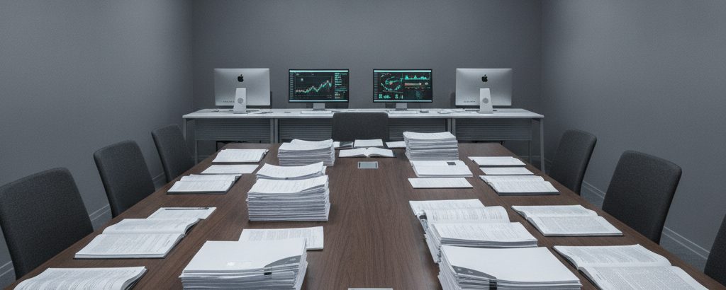Regulatorische Dokumente auf einem Bürotisch – Symbolbild für die Lektüre von IPO-Prospekten
